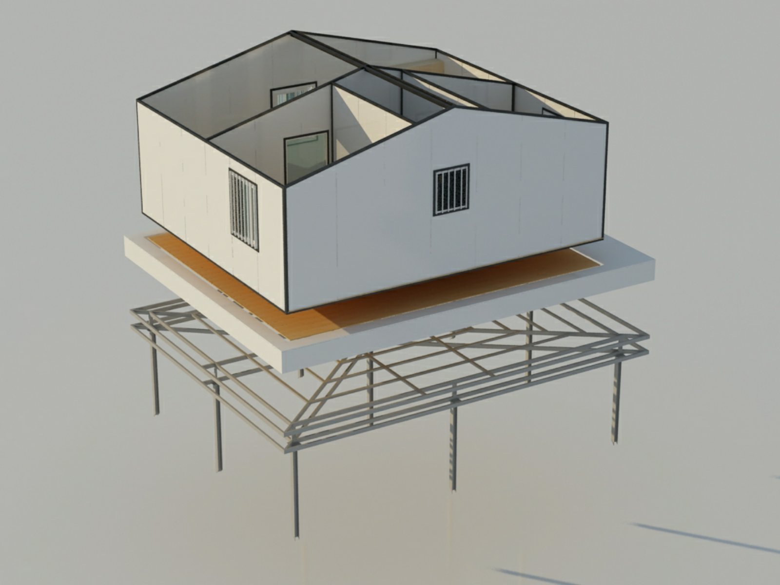 Géométrie de la charpente, détail 3D